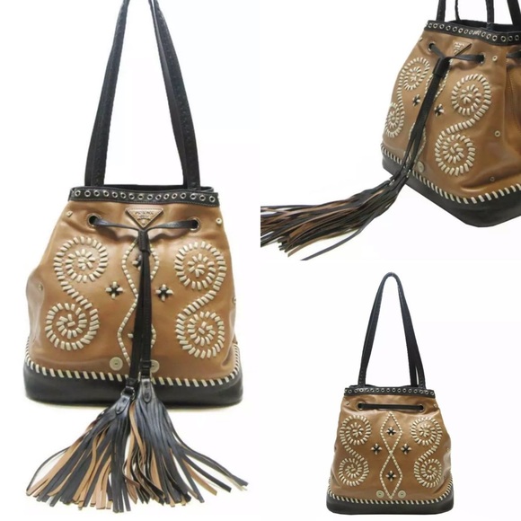 Prada Handbags - Authentic Prada rare leather shoulder bag